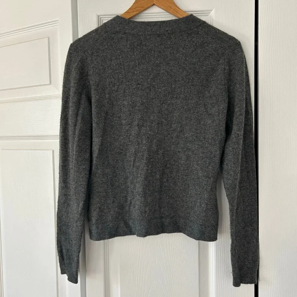Charter Club 100% Cashmere Gray Cardigan Sweater XS 2-Ply Single Button